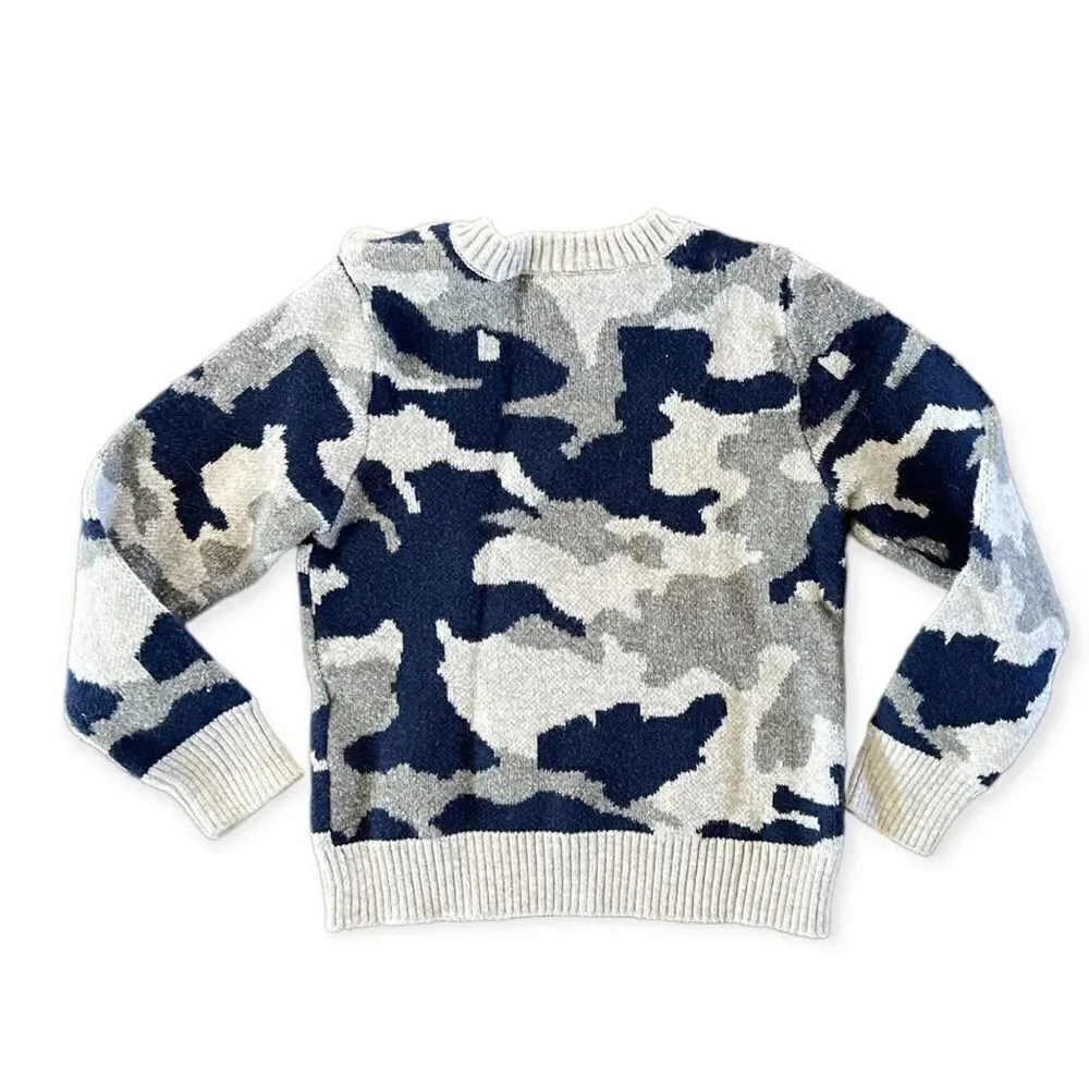 Bear Camp Blue Gray Camouflage Sweater, 3-6 months